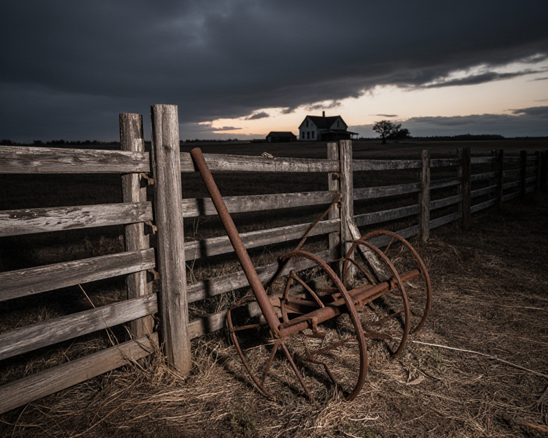 American Rural Landscape at Dusk