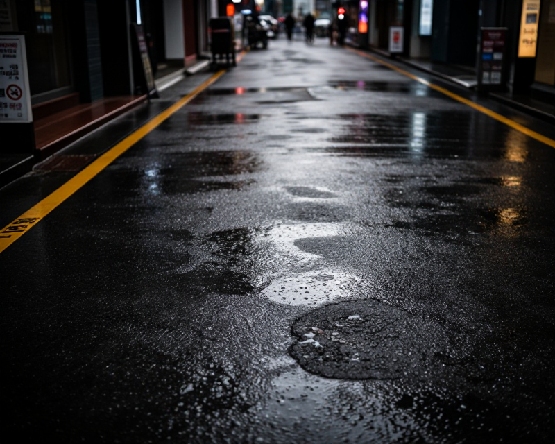 Rainy Seoul Urban Scene